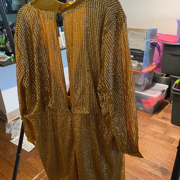 Mustard Sequined Dress - Picture 2 of 8